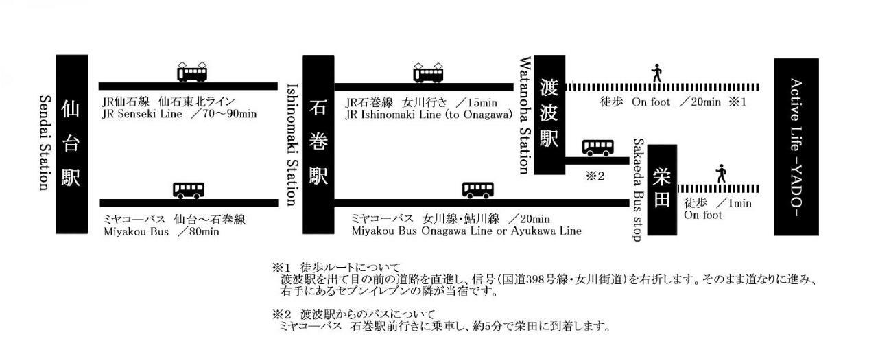 Guest House Active Life -Yado- Ishinomaki Bagian luar foto
